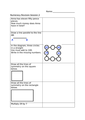 NUMERACY REVISION SESSION 3