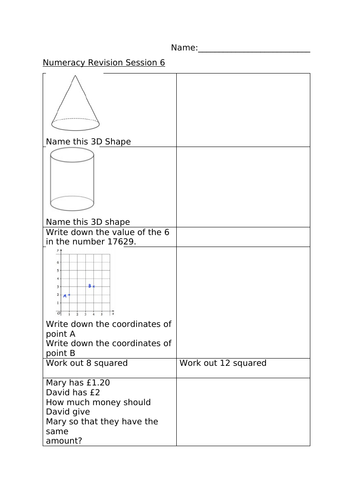 NUMERACY REVISION SESSION 6