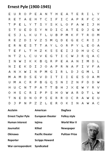 Ernest Pyle Word Search