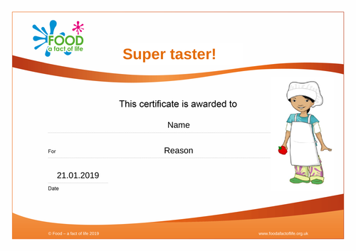 Super Taster Certificates