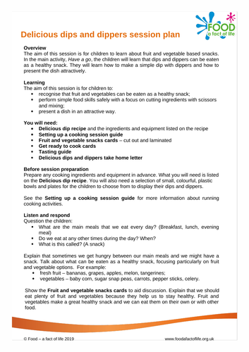 Delicious Dips and Dippers Session