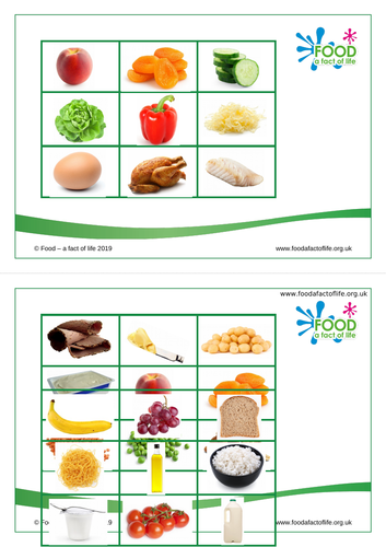 Cooking - Food Bingo Cards