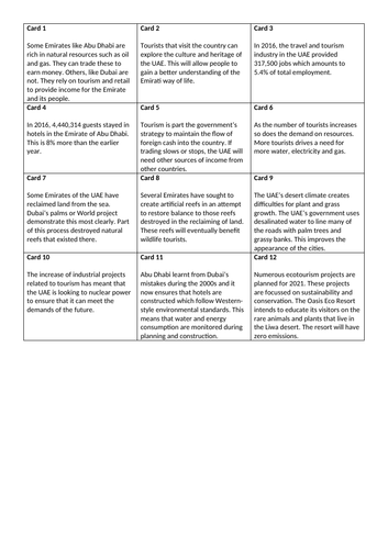 UAE Social Studies - Tourism in the UAE