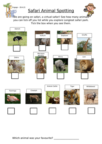 Topic hook - Animals / Jungle / Safari | Teaching Resources