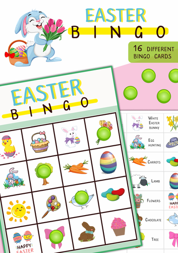 Easter Bingo Game | Printable Easter Activity | Spring Classroom Game for Kids