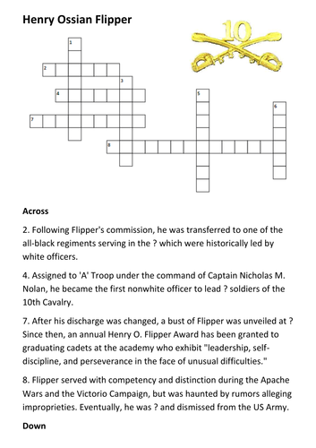 Henry Ossian Flipper Crossword