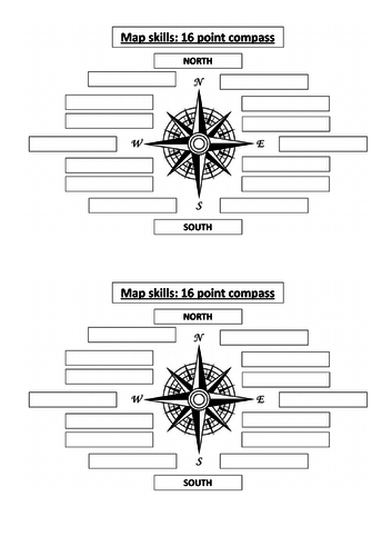 16-Point Compass Worksheet