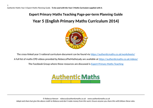 Year 5 maths term-per-page planning guide