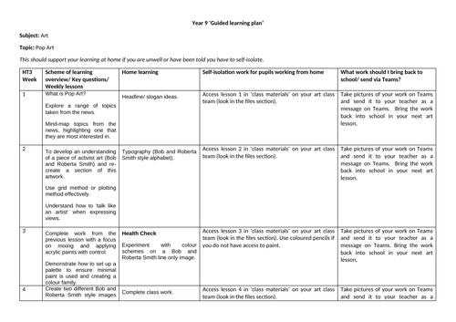 Pop Art- Activist Art- Blended  Learning Overview