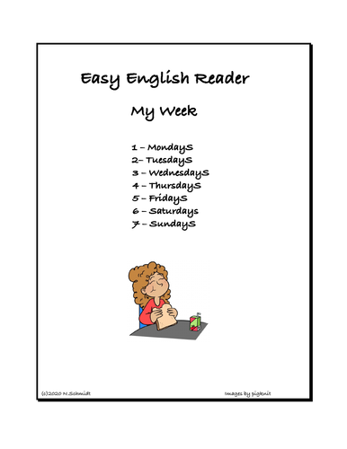 My Week Easy English Reader (ESL/EFL/ELA)
