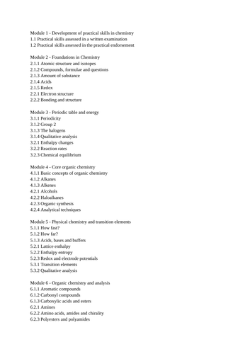 A Level Chemistry OCR - SPECIFICATION