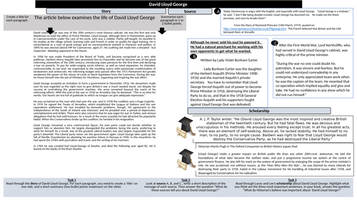 Guided reading activity David Lloyd George