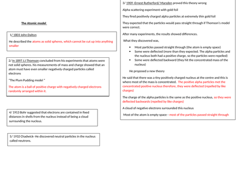 The atomic model timeline activity