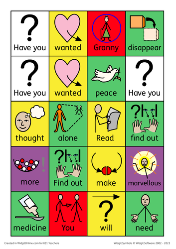 George's Marvellous Medicine Colourful semantics