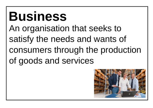 Edexcel GCSE Business Theme 1 Key words