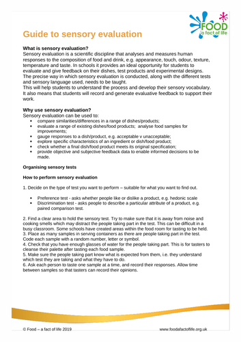 How To: Organise a Sensory Test