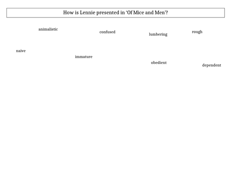 Lennie vocabulary starter