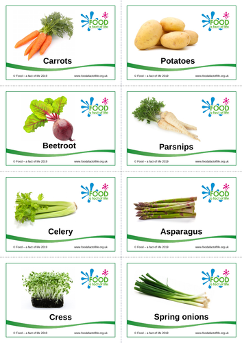 Vegetable cards