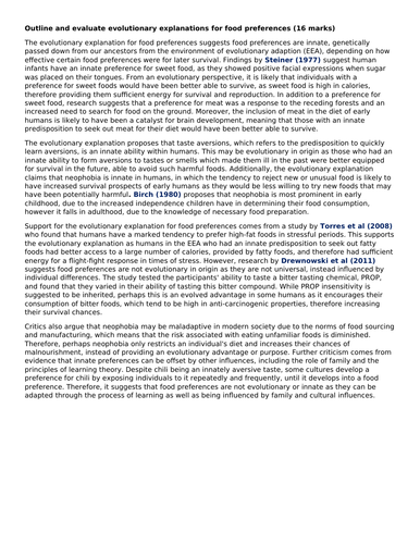 AQA A-Level Psychology - Eating Behaviour Exam Practice A* Exemplar Essays