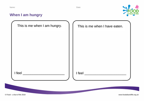 Healthy Eating - When I am Hungry Worksheet