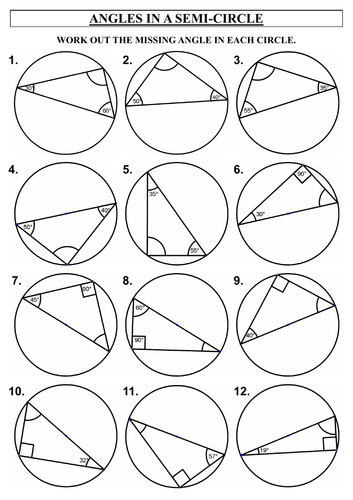 Circle Theorems Worksheets