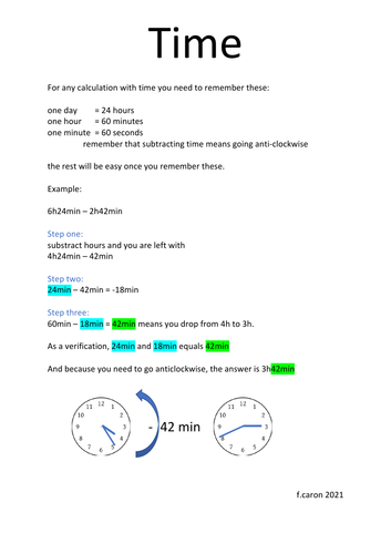 Time Calculation | Teaching Resources