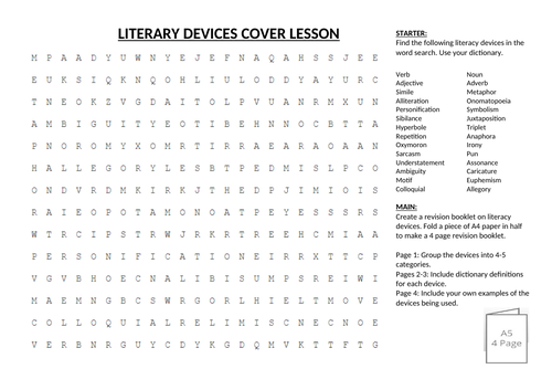 Literary techniques cover lesson