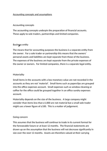 Accounting concepts