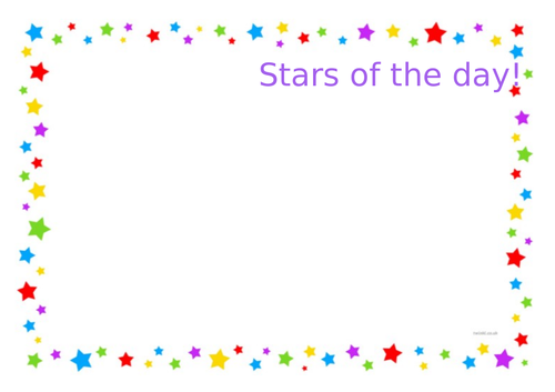 Star of the day poster