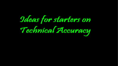 20 starters focused on technical accuracy