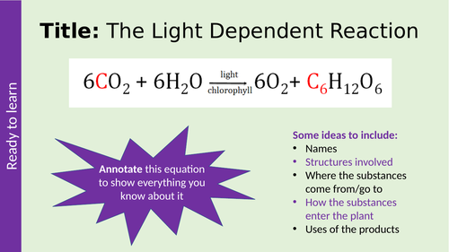 Light-dependent Reaction Photosynthesis AQA A-level Biology
