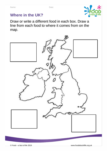 Cooking - Where in the UK Worksheet