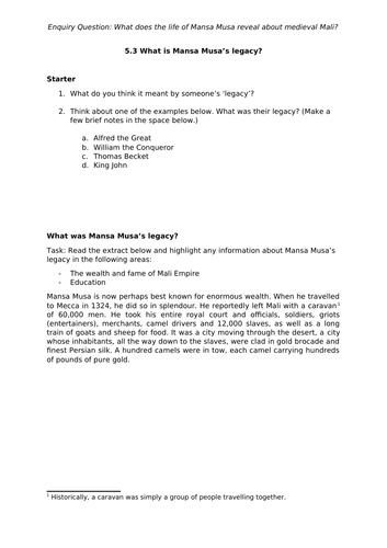 Mansa Musa - lesson 3 of 3