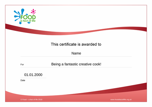 Creative Cook Certificate