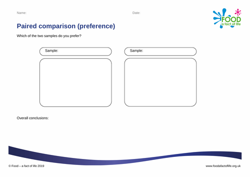 Paired Comparison Preference Worksheets