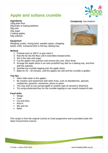 Hot and Happening - Apple and sultana crumble