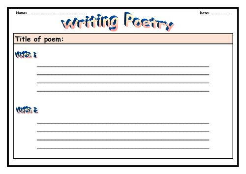 poetry essay template