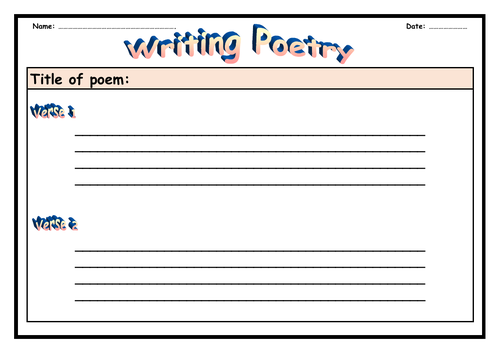 Blank Poem / Poetry Templates