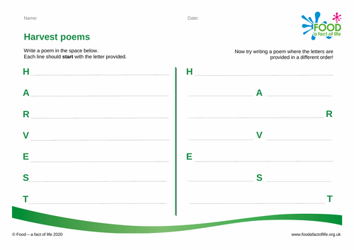 Harvest poems (Acrostic)