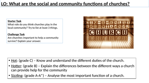 WJEC GCSE RE - Social & Community Functions of churches - Unit One
