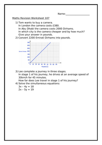 middle school math resources math worksheets for 6th 8th grade tes