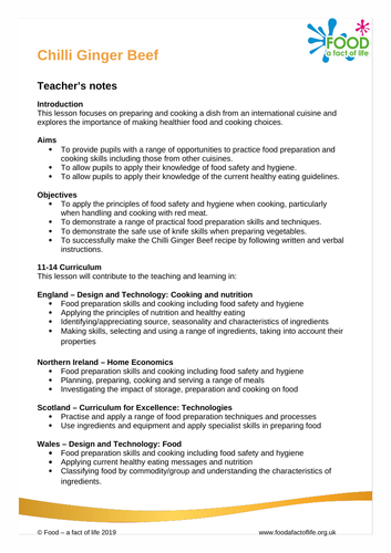 Chilli ginger beef - 50 minute lesson