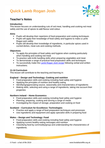 Quick lamb Rogan Josh - 50 minute lesson