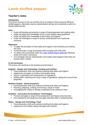 Stuffed pepper tabbouleh - 50 minute lesson