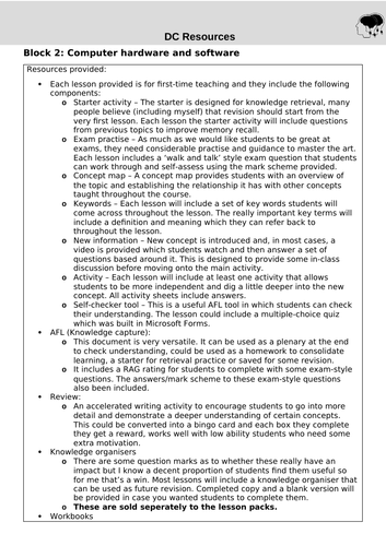OCR GCSE CS - Block 2 teacher guidance