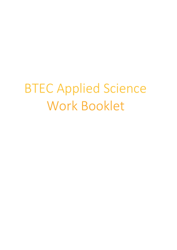BTEC Applied Science Workbook