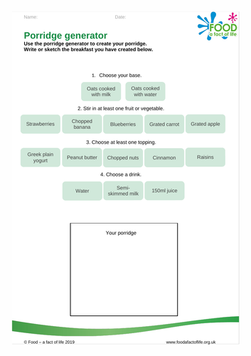 Parental engagement - Porridge generator