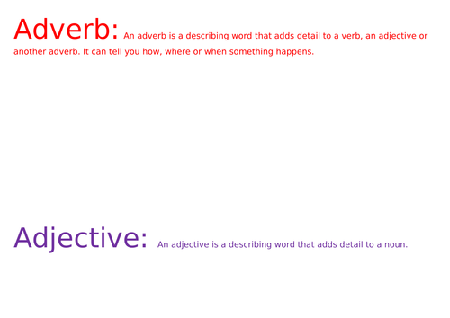Grammar terms for display