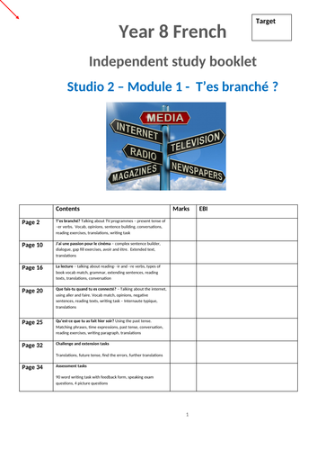 Studio 2 Module 1 T'es branche? Independent study booklet