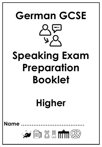 GCSE Speaking exam preparation booklets - Higher